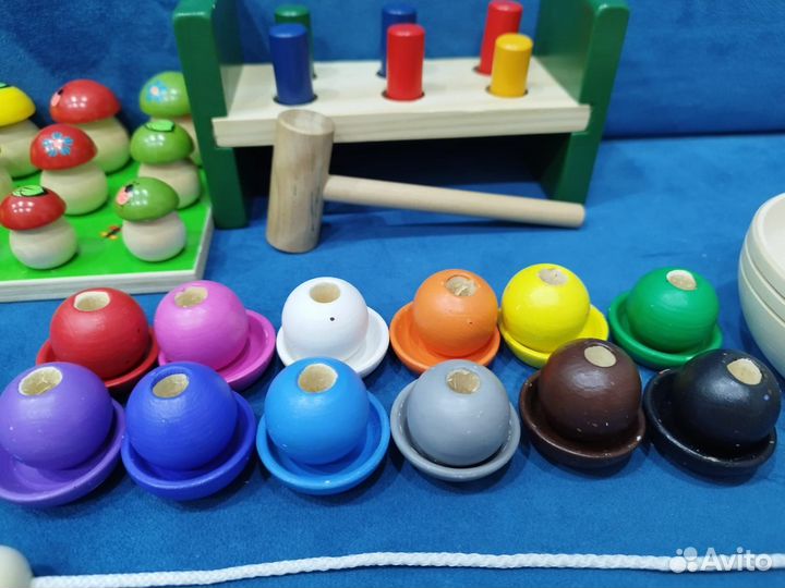 Деревянные игрушки Монтессори сортеры пакетом