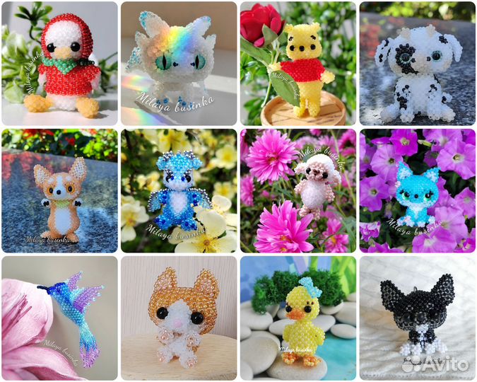 Амигуруми игрушки из бисера брелок