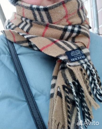 Шарф Burberry шерсть, винтаж, унисекс