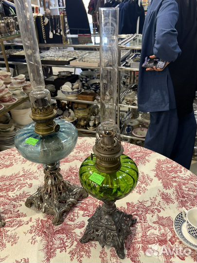 Керосиновая лампа, винтаж антиквариат. Европа