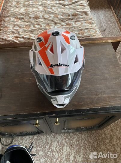 Мото шлем каска+мотоботы + защита