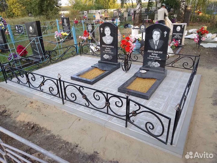 Благоустройство могил укладка плитки