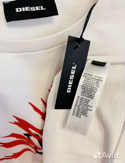 Diesel Industry.White.новый хлопковый свитшот. XXL