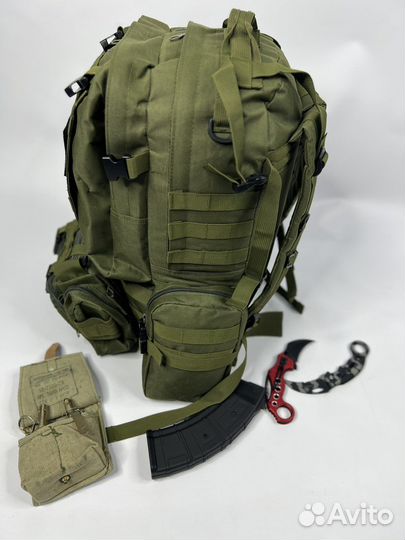 Рюкзак тактический рейдовый подсумками 55 литров