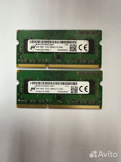 Память бу sodimm DDR3L 14900S 4 gb Micron