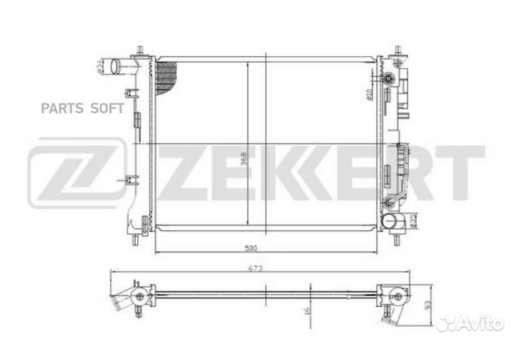 Радиатор охлаждения двигателя Hyundai Solaris II 1