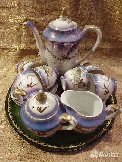 Антикварный японский фарфор. Кофейный сервиз