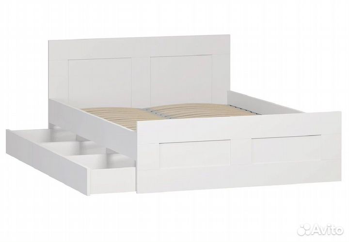 Кровать двойная 2.02.04.190.1 Сириус 140х200 белая