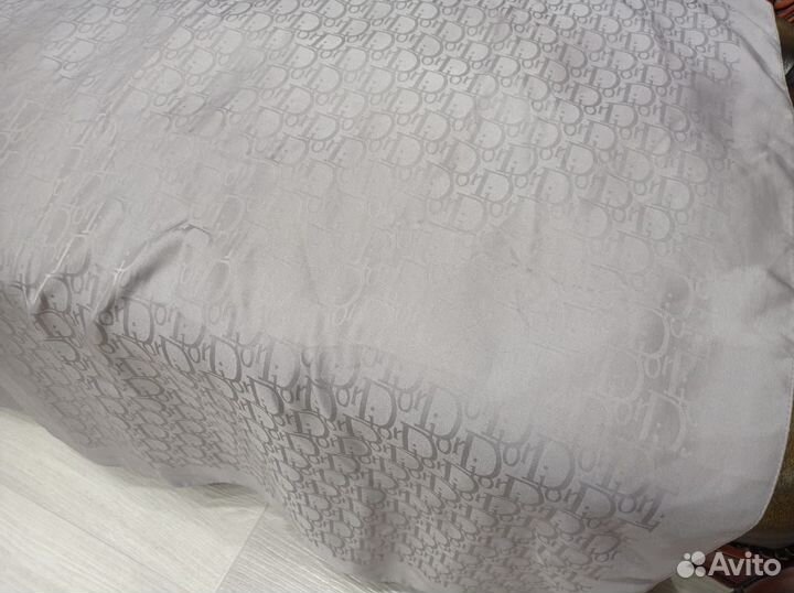 Платок 95см серо-стальной шелк dior италия