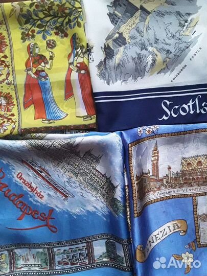 Платки сувениры винтаж из разных стран