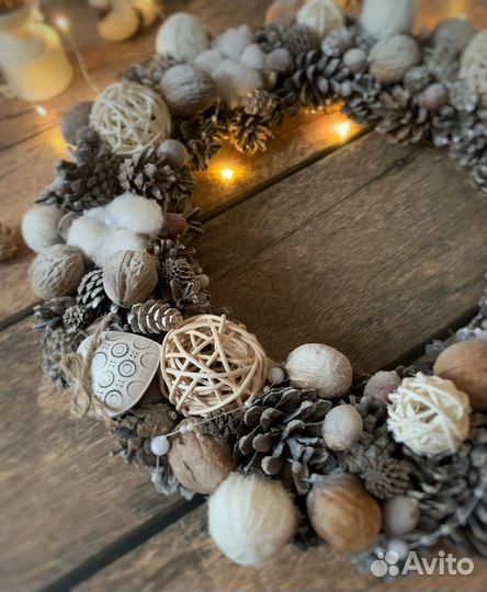 Новогодний венок ручной работы