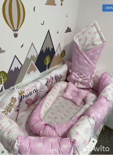 Бортики в детскую кроватку для девочки