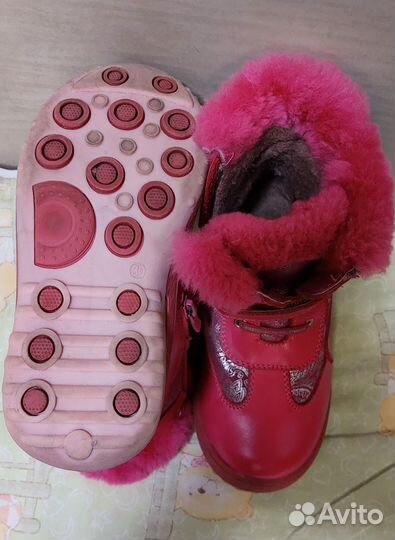 Зимние сапожки для девочки 30, Кожа,нат.мех