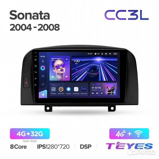 Магнитола Teyes CC3L для Hyundai Sonata NF 2004-20