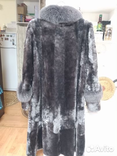 Шуба, серебристый мутон, 52-54