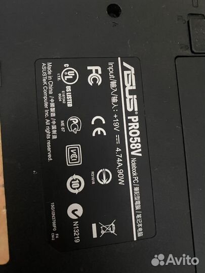 Ноутбук asus pro 58v