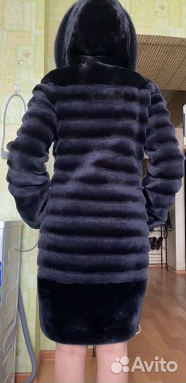 Шуба мутоновая с капюшоном 44/46