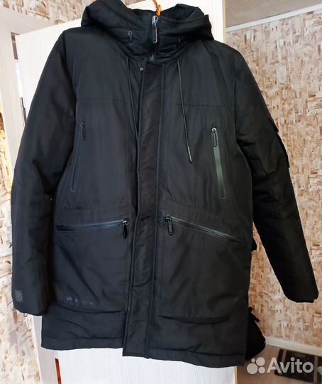 Мужская зимняя куртка с капюшоном, размер 48-50
