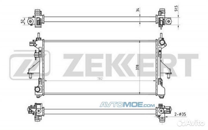 Радиатор охл. дв. Citroen Jumper (250) 06- Fiat Du
