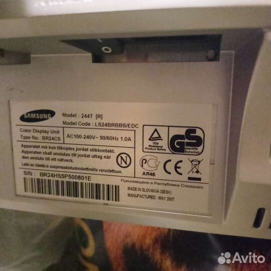 Монитор samsung 244T на запчасти без дефектов