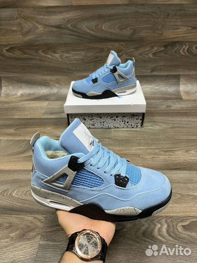 Кроссовки nike air jordan 4, с мехом, зимние