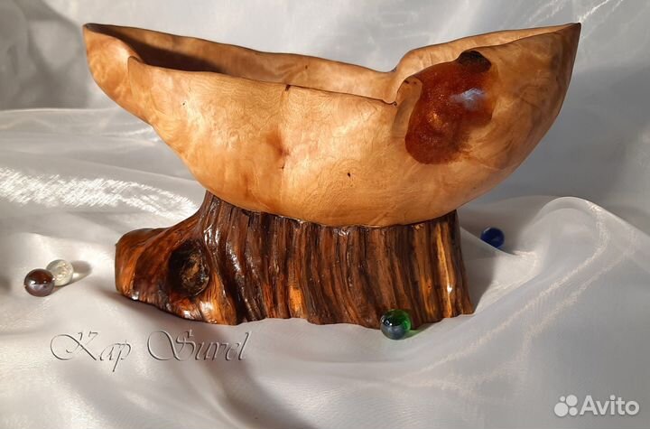 Интерьерная ваза Байкальская №4 из сувеля берёзы