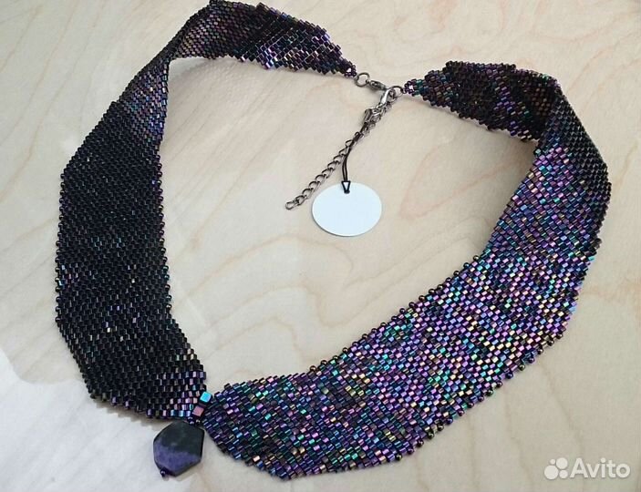 Колье воротник из бисера ручной работы новое