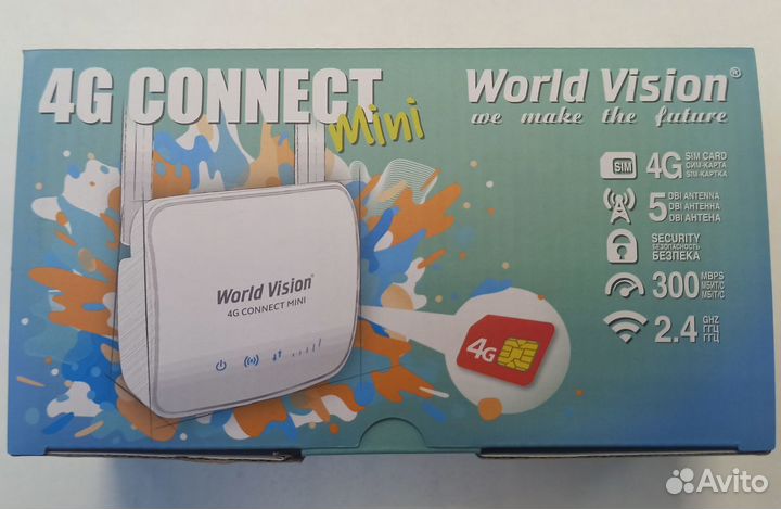 WiFi-роутер WV 4G mini с модемом и антеннами новый