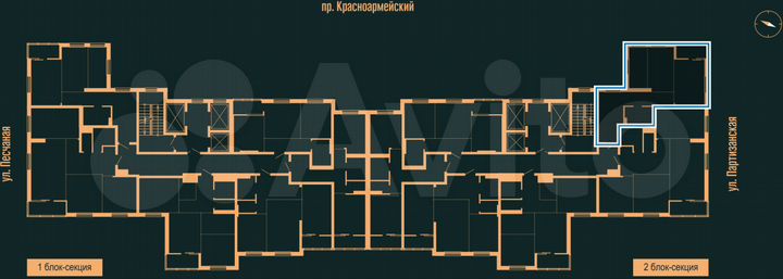 2-к. квартира, 57,9 м², 5/25 эт.