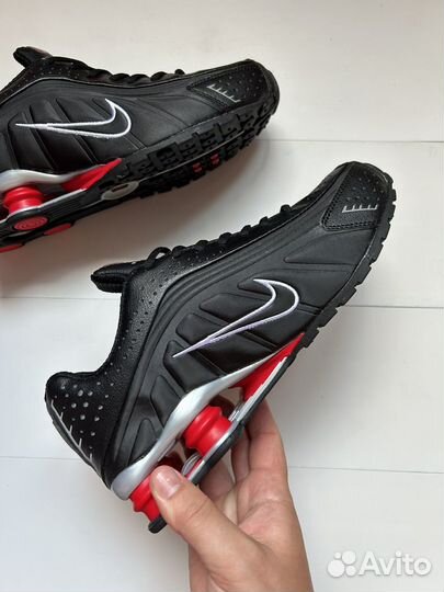 Кроссовки nike air shox r4 black red мужские 41-45