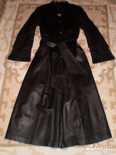 Плащ кожаный