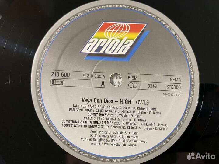 LP) Vaya Con Dios.1990.(Belgium) 1st press