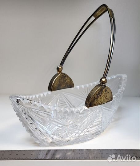 Вазы хрустальные с серебром 875 пробы СССР