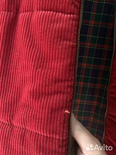 Жилетка красная вельвет клетка на молнии 44-46