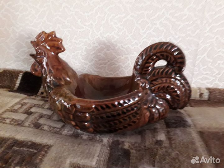 Пепельница СССР петух керамика