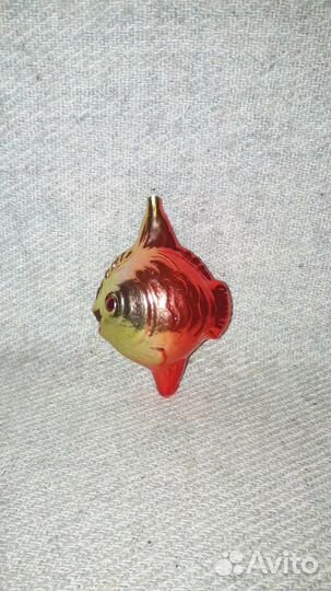 Елочная игрушка СССР Рыбка 8,5 см