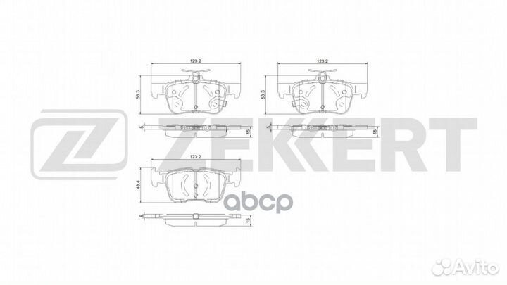 Колодки тормозные дисковые задние bs-1288 Zekkert
