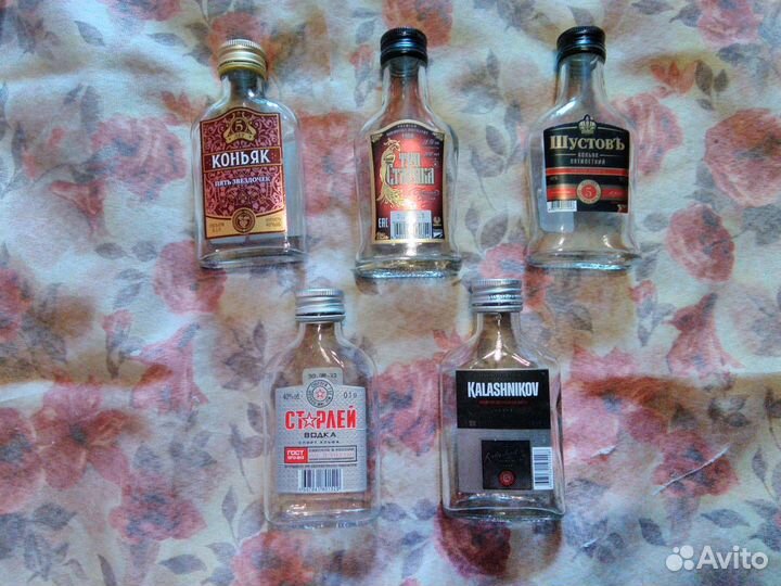 Бутылки, стекло, 100 мл, цена за 5 шт