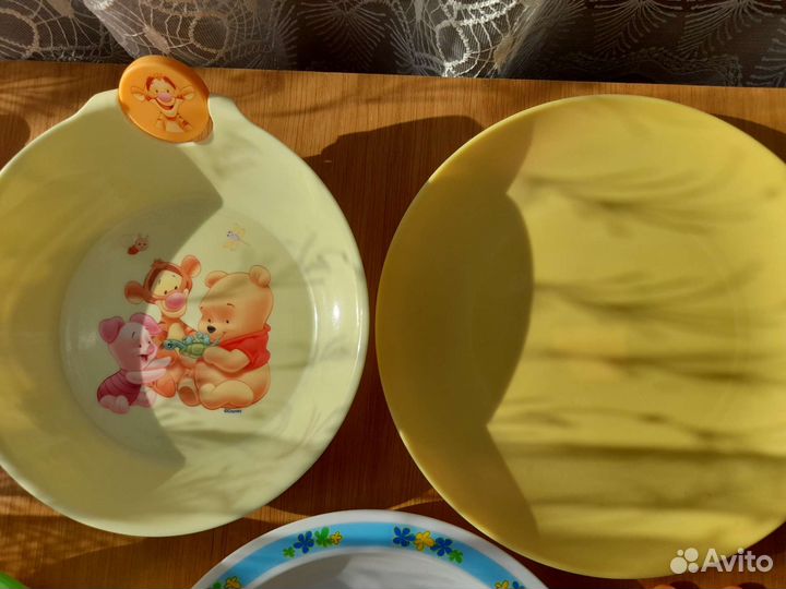 Набор 5 детских тарелок + 2 ложки + вилка