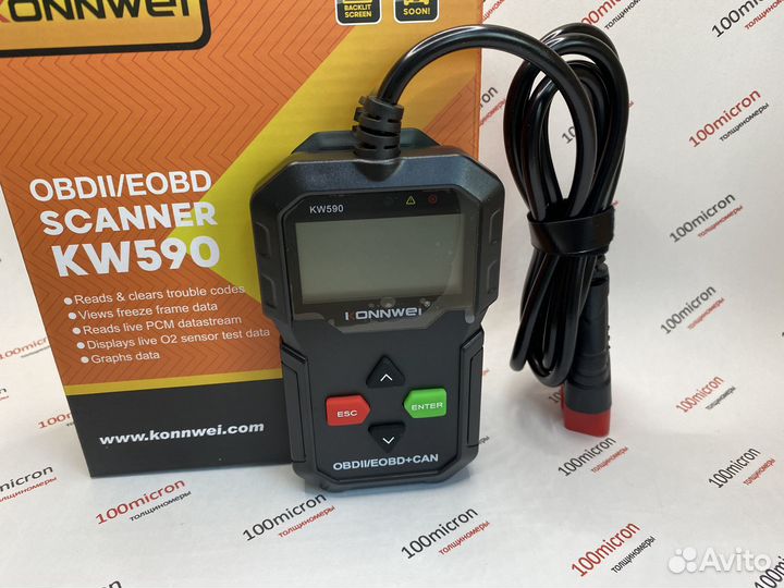 Диагностический сканер OBD II OBD2 Konnwei KW590