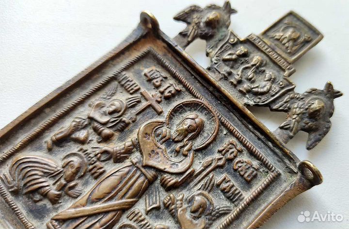 Икона меднолитая. спас смоленский