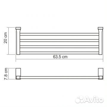 Полка для полотенец Wasserkraft K-6000 K-6011 хром