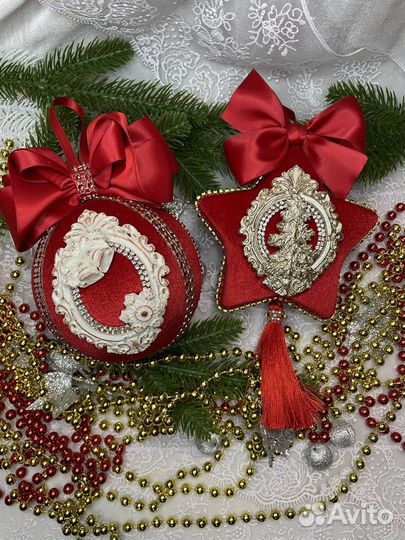 Новогодние елочные игрушки ручной работы