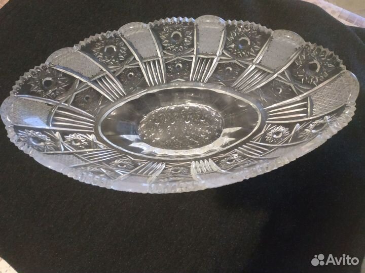 Ладья для фруктов хрустальная