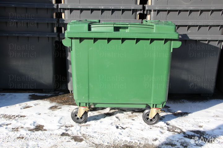 Пластиковый мусорный бак 660л Ч6304