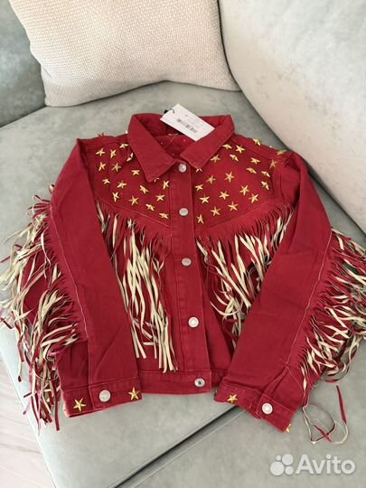 Джинсовая куртка с бахромой женская