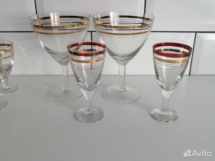 Фужеры(коктейль), рюмки СССР золотая полоса