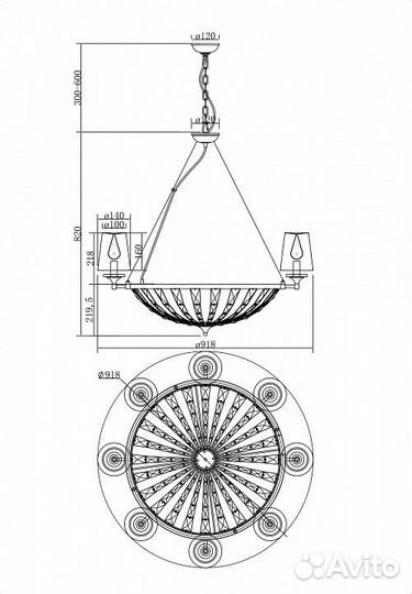 Подвесная люстра Maytoni Pantheon H021PL-08CH