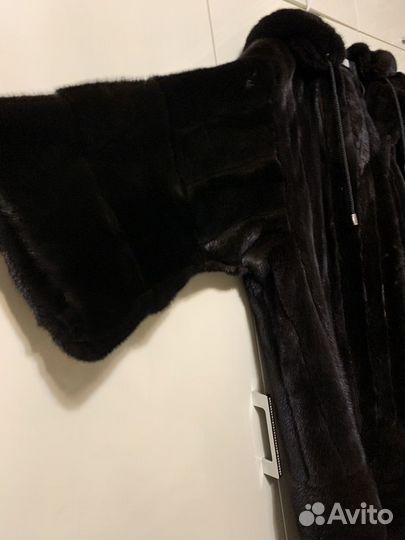 Шуба норковая с капюшоном 44 46 бу