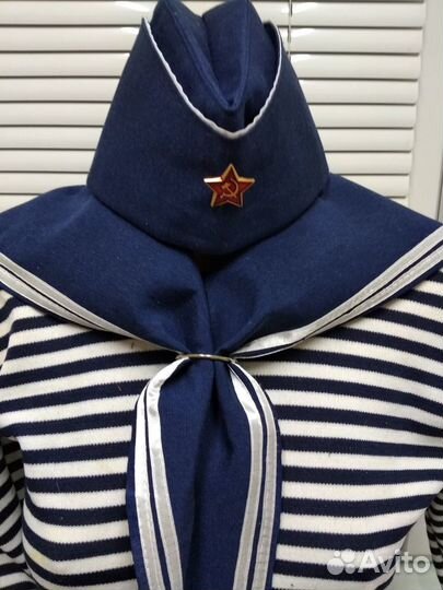 Пилотка цельная и гюйс-морской воротник на завязке